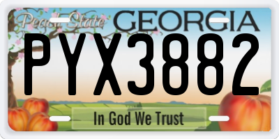 GA license plate PYX3882