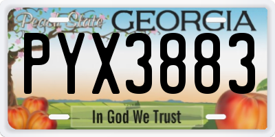 GA license plate PYX3883