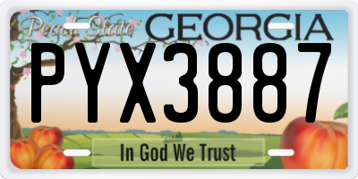 GA license plate PYX3887