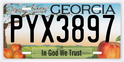 GA license plate PYX3897