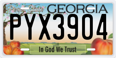 GA license plate PYX3904