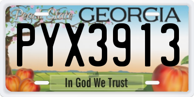 GA license plate PYX3913