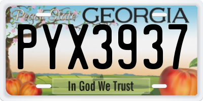 GA license plate PYX3937