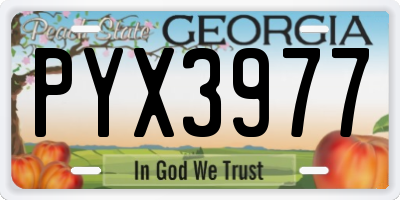 GA license plate PYX3977