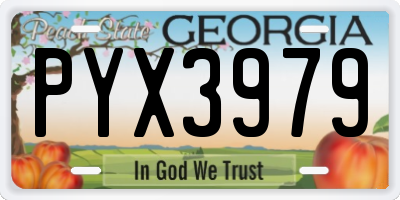 GA license plate PYX3979