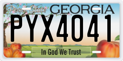 GA license plate PYX4041