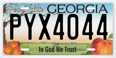 GA license plate PYX4044