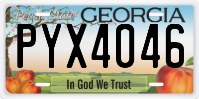 GA license plate PYX4046
