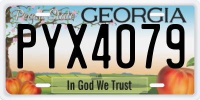 GA license plate PYX4079