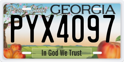 GA license plate PYX4097