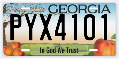 GA license plate PYX4101