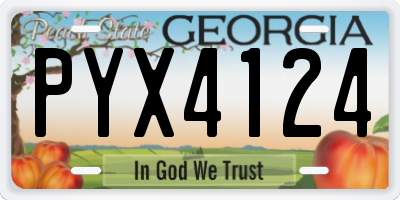GA license plate PYX4124