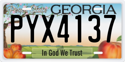 GA license plate PYX4137
