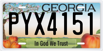 GA license plate PYX4151
