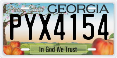GA license plate PYX4154