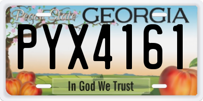 GA license plate PYX4161