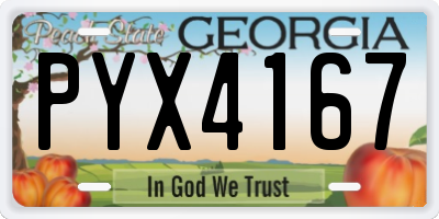 GA license plate PYX4167