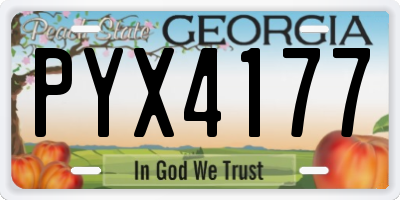 GA license plate PYX4177