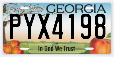 GA license plate PYX4198