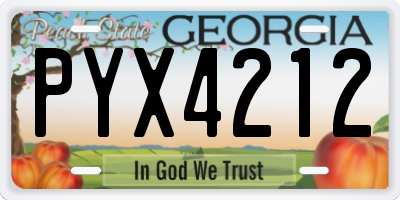 GA license plate PYX4212