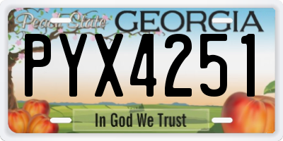 GA license plate PYX4251