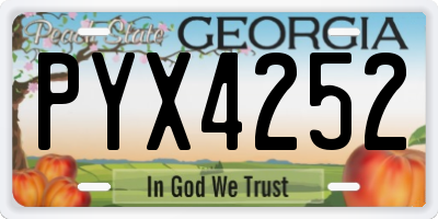 GA license plate PYX4252