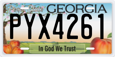 GA license plate PYX4261