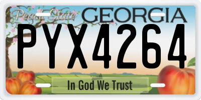 GA license plate PYX4264
