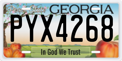 GA license plate PYX4268