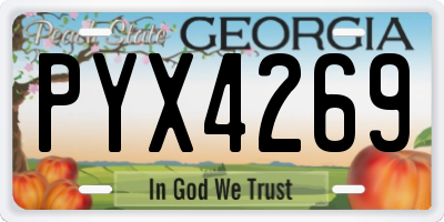 GA license plate PYX4269