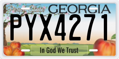 GA license plate PYX4271