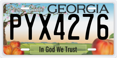 GA license plate PYX4276