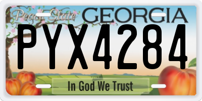 GA license plate PYX4284