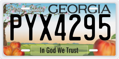 GA license plate PYX4295