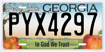GA license plate PYX4297