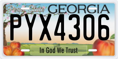 GA license plate PYX4306