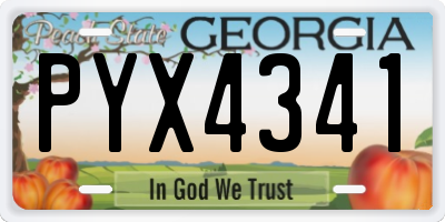 GA license plate PYX4341