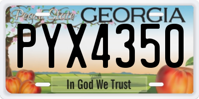 GA license plate PYX4350
