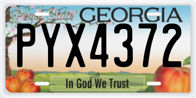 GA license plate PYX4372