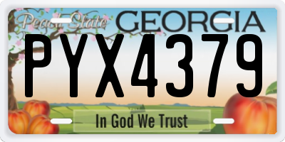 GA license plate PYX4379