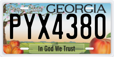GA license plate PYX4380