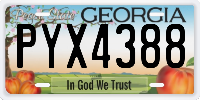 GA license plate PYX4388