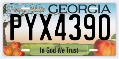 GA license plate PYX4390
