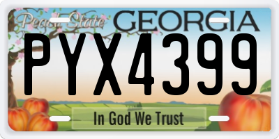 GA license plate PYX4399