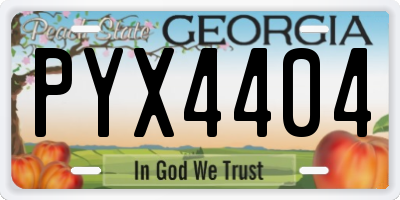 GA license plate PYX4404