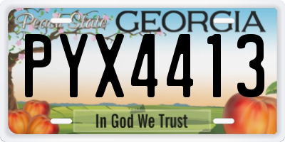 GA license plate PYX4413