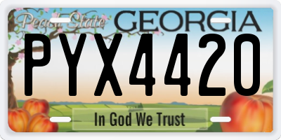 GA license plate PYX4420