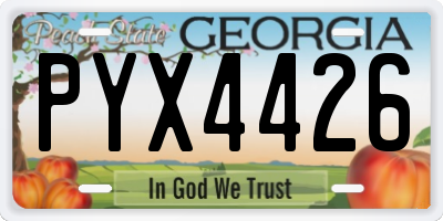 GA license plate PYX4426