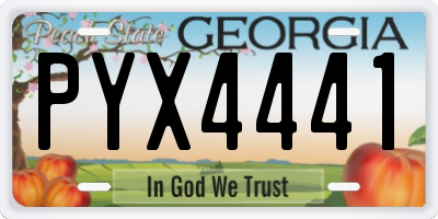 GA license plate PYX4441
