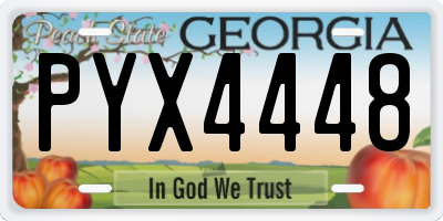 GA license plate PYX4448